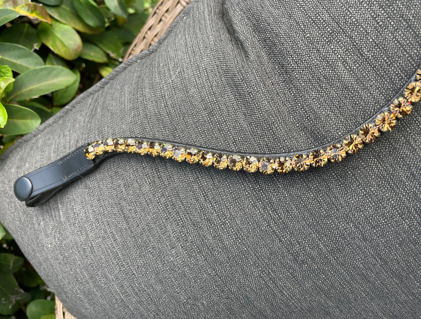 Smoked Topaz Single Row 8 mm Preciosa Browband