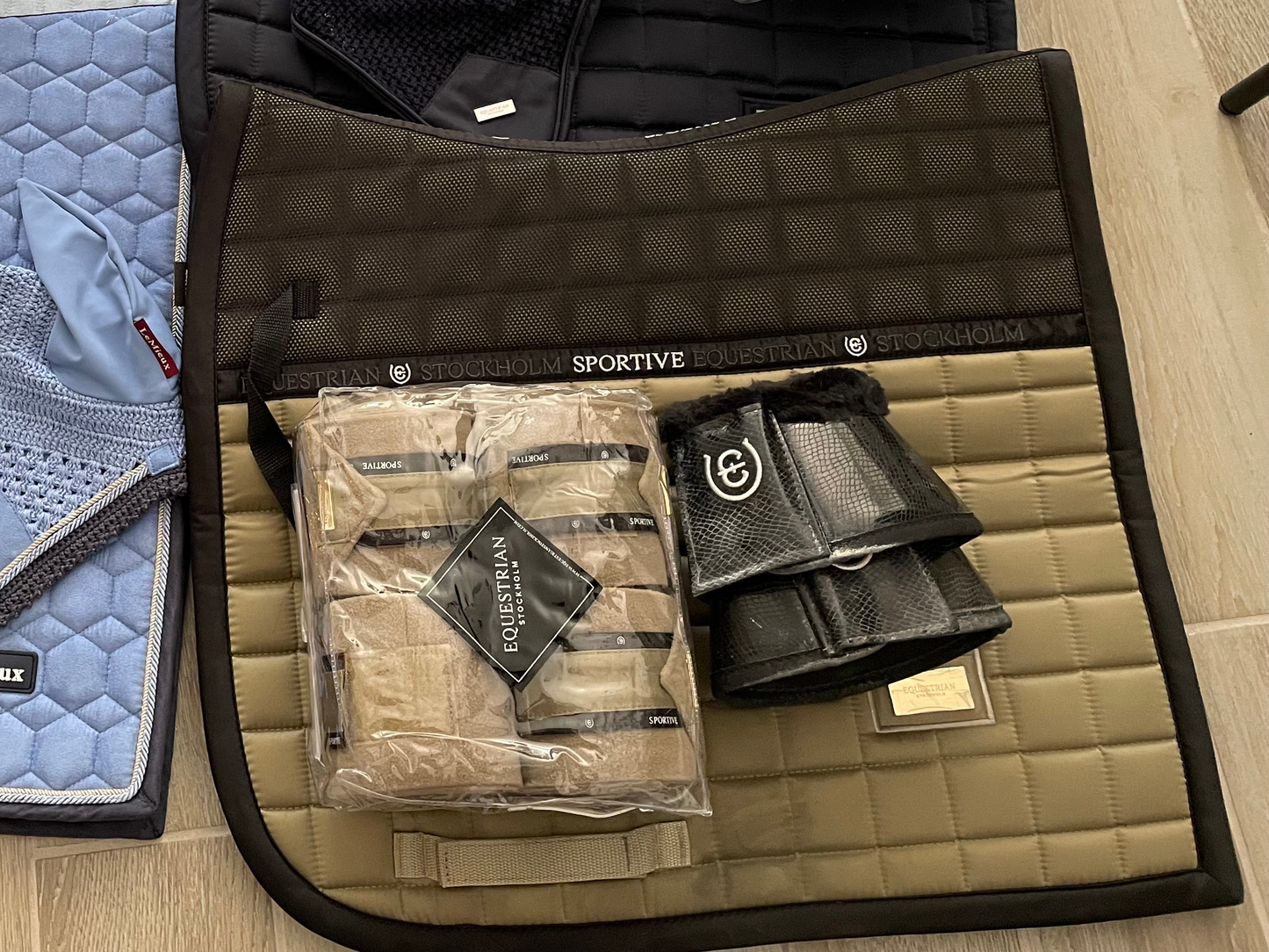 Equestrian Stockholm Sportive Chantelle Dressage Large Pad, Polos, Bell Boots