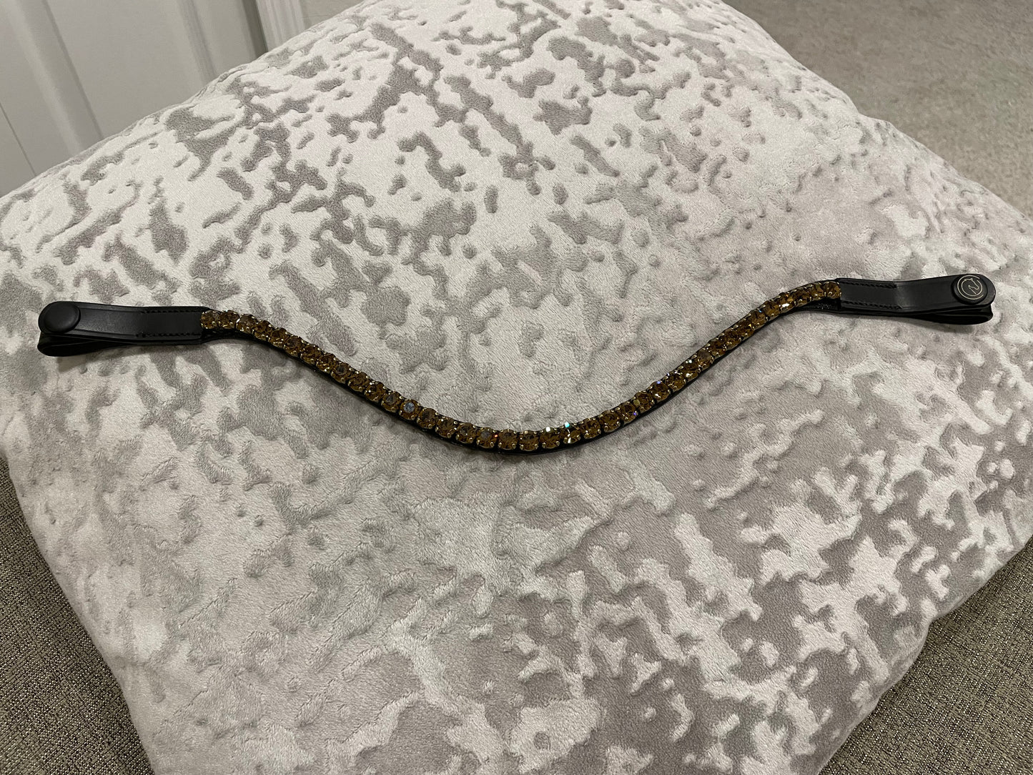 Smoked Topaz Single Row 8 mm Preciosa Browband