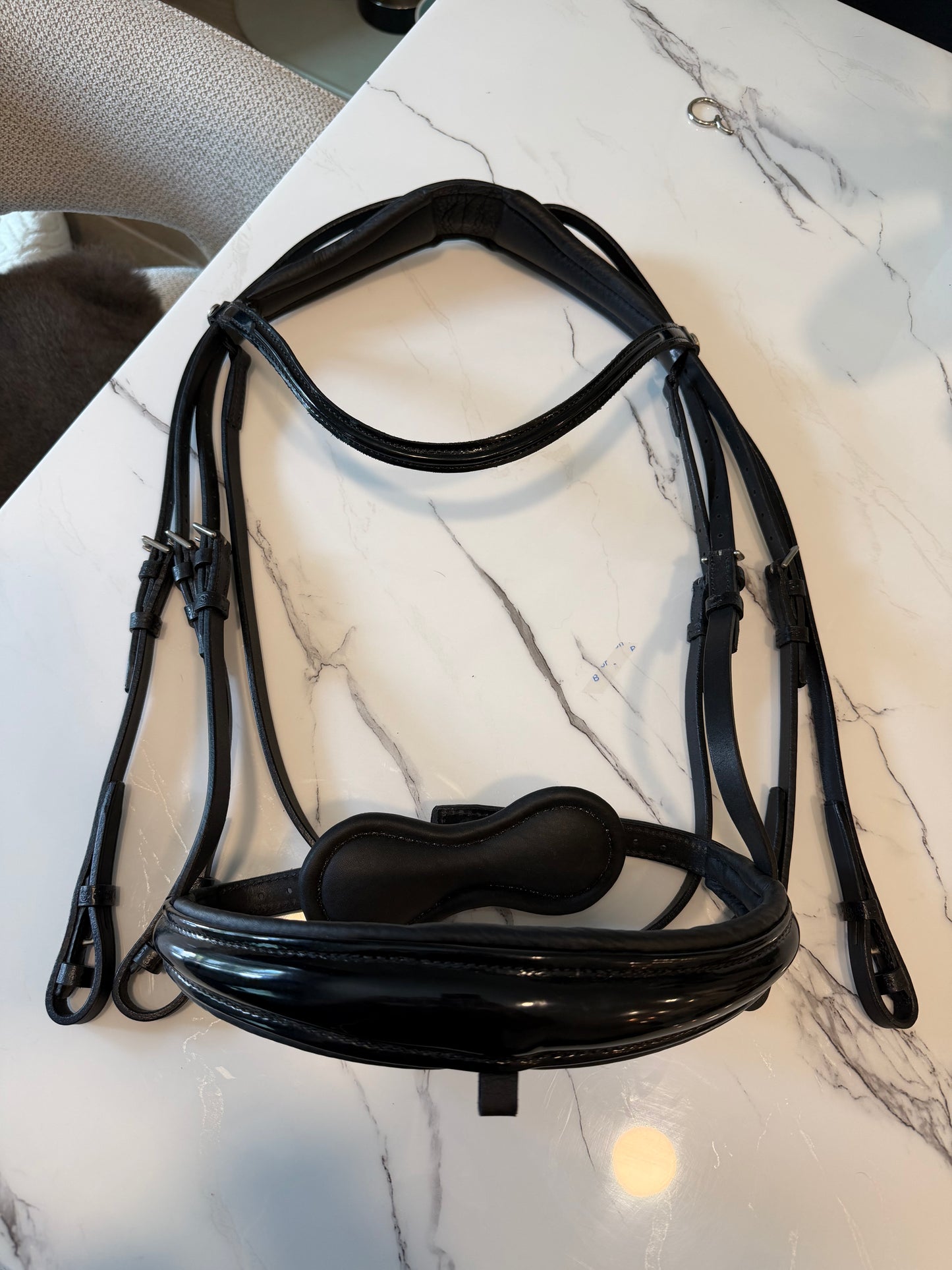 Stubben Switch/Clare 2 in 1 Snaffle Double Bridle Combo - New - Full Size - Patent Black