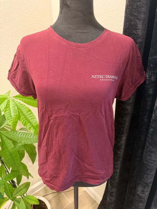 Aztec Diamond Graphic Tee - Burgundy