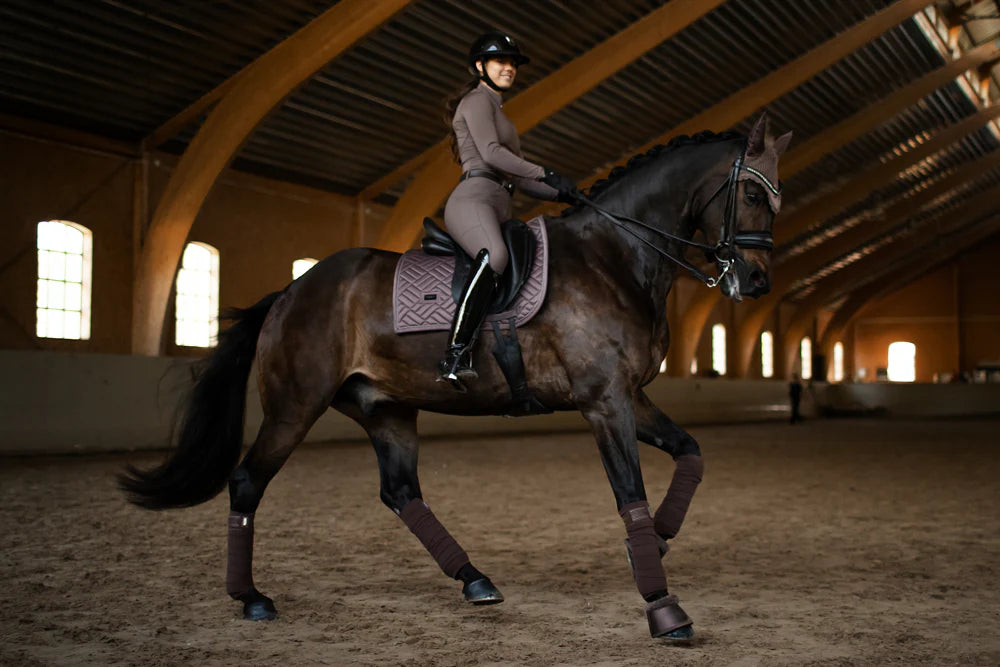 Equestrian Stockholm Amaranth - Full Size Dressage Pad and Bonnet