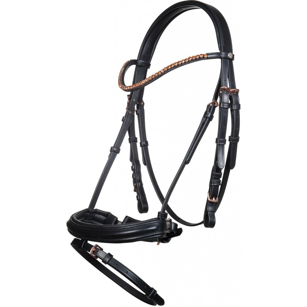 HKM Bridle Rose Gold Glamour - Full Size with Reins - Gently used