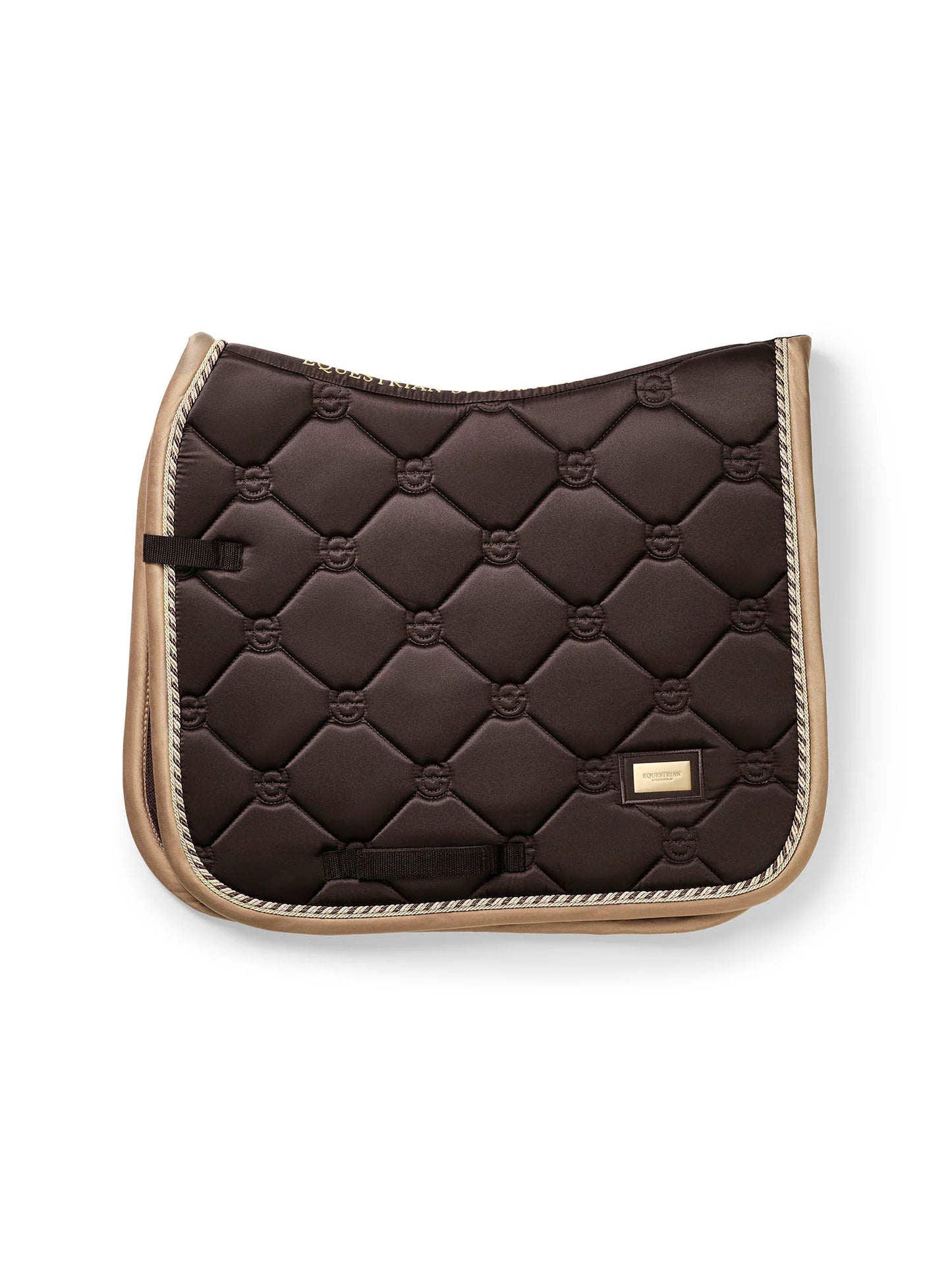 Equestrian Stockholm Golden Brown - Full Size Dressage Pad and Chocolate Soundless Bonnet