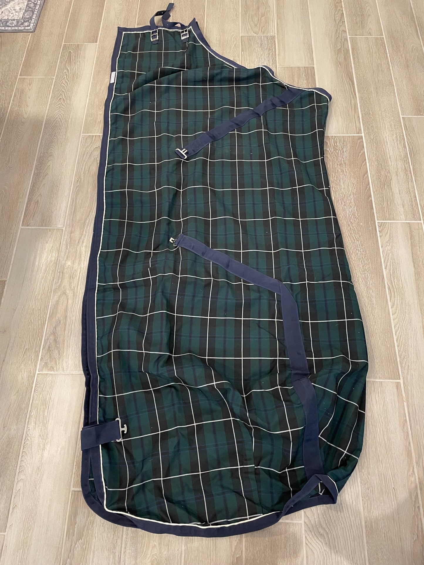 Integrity Navy Green Check Dress Sheet/Cooler - 78”