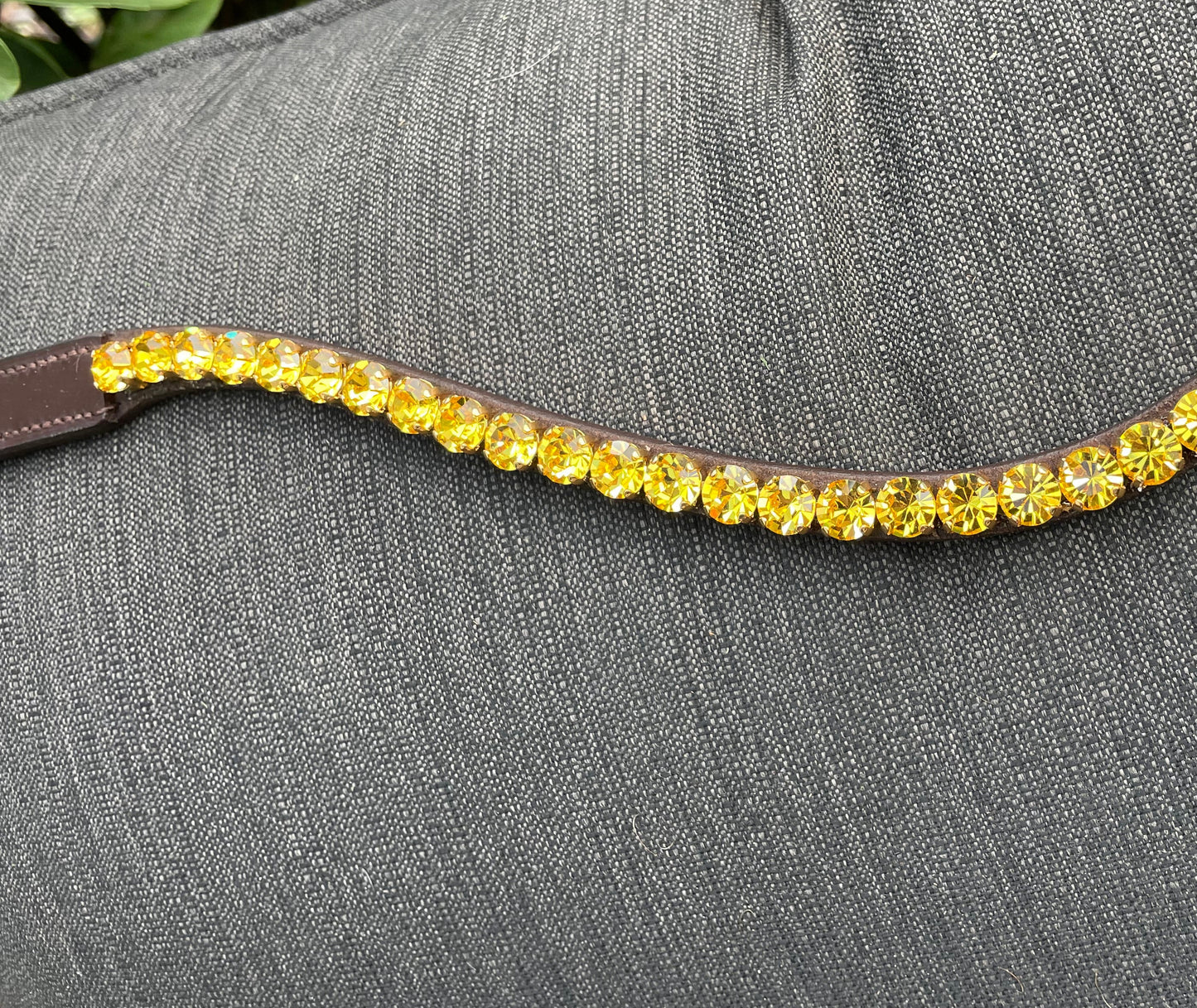 Light Topaz Single Row 8 mm Preciosa Browband