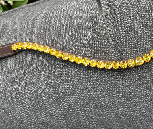 Light Topaz Single Row 8 mm Preciosa Browband