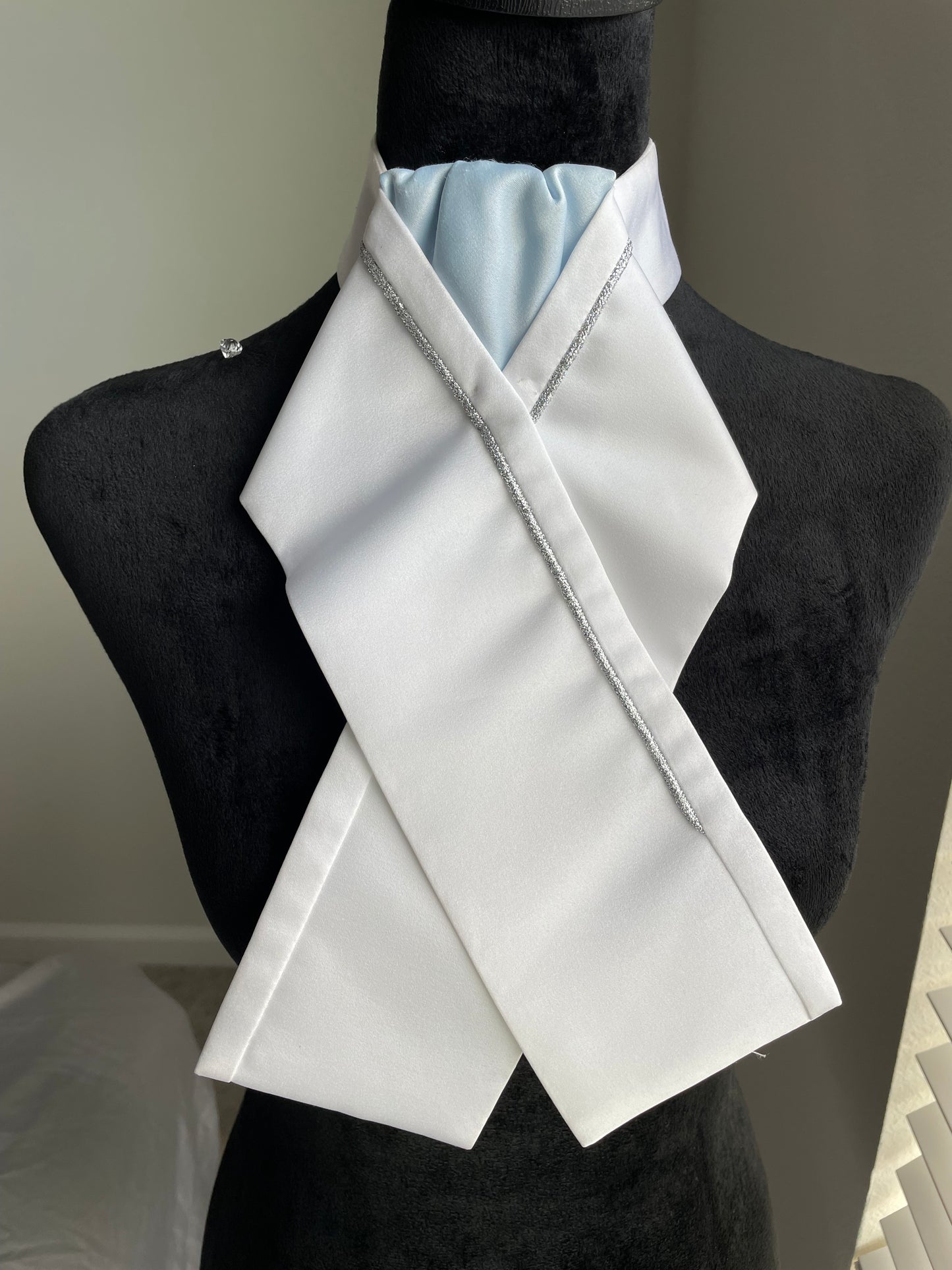 Stock Tie - Baby Blue with Silver Accents