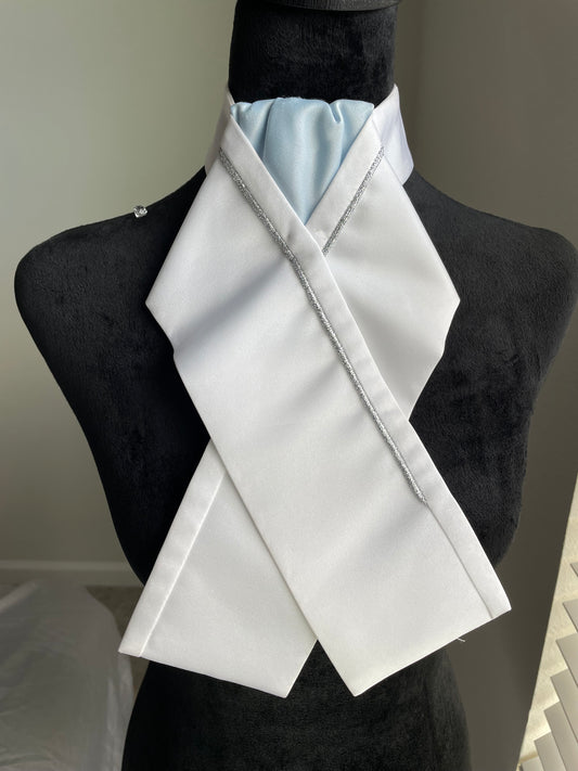 Stock Tie - Baby Blue with Silver Accents