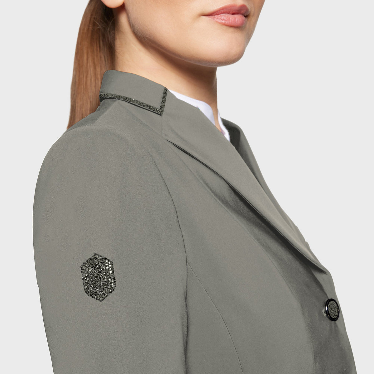 Samshield Victorine Limited Edition Swarovski Crystal Show Jacket - Sage - NEW - US 10 / FR 40