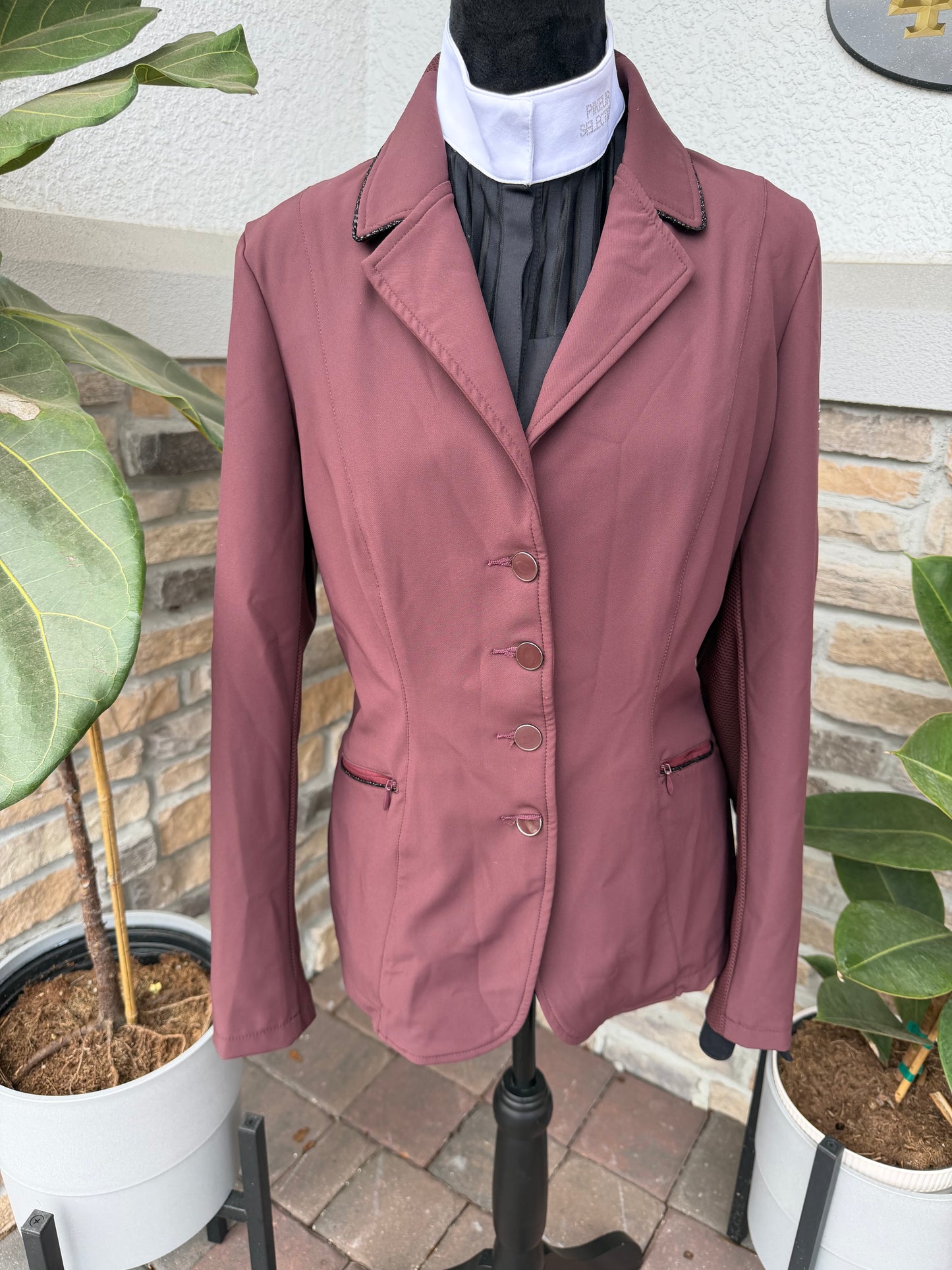 Equitheme Olivia Competition Jacket - Burgundy - Large - FR 44