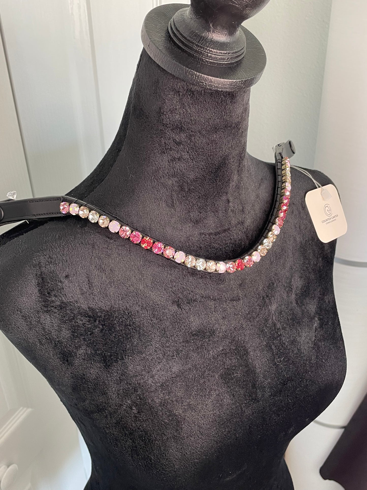 Shades of Pink Alternating Single Row 8 mm Preciosa Browband