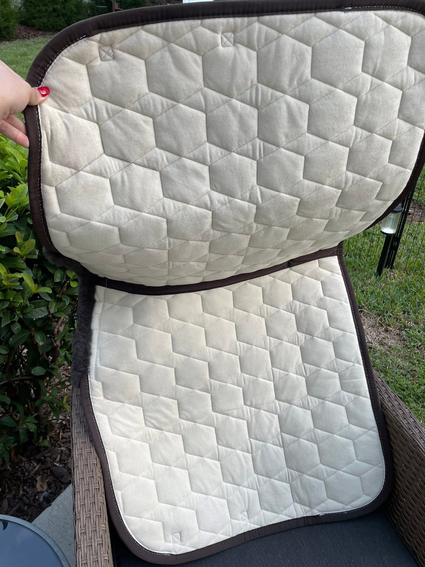 E.A. Mattes Dressage Saddle Pad - Cream/Brown