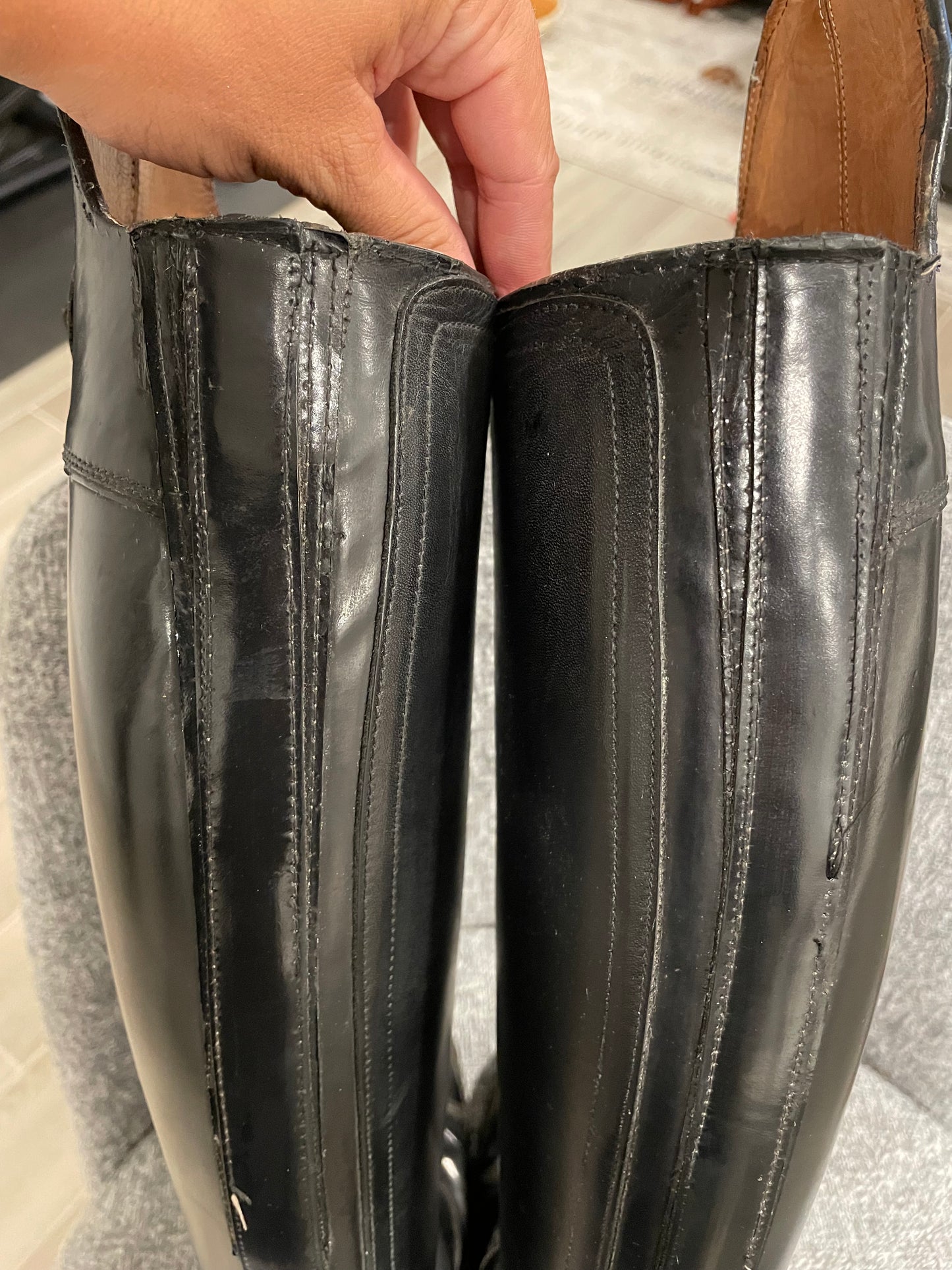 DeNiro S5603 Brushed Black Dress Polo Boots - 36 / A / S