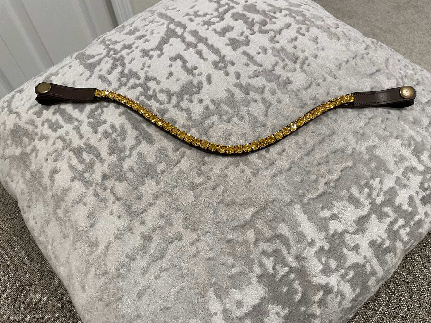 Light Topaz Single Row 8 mm Preciosa Browband