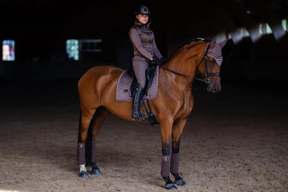 Equestrian Stockholm Amaranth - Full Size Dressage Pad and Bonnet