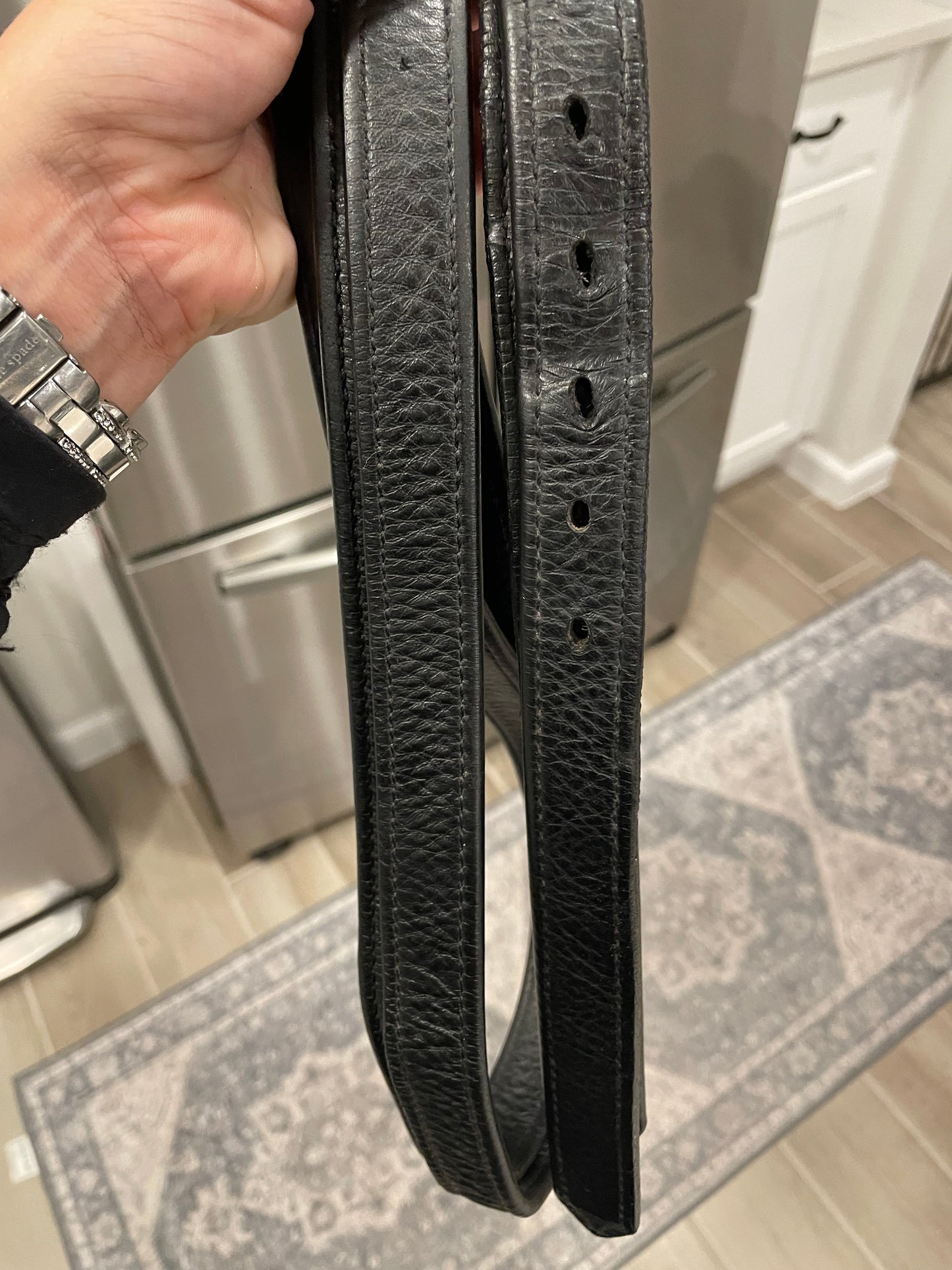 Bates Luxe Covered Lined Stirrup Leathers - Black 54”