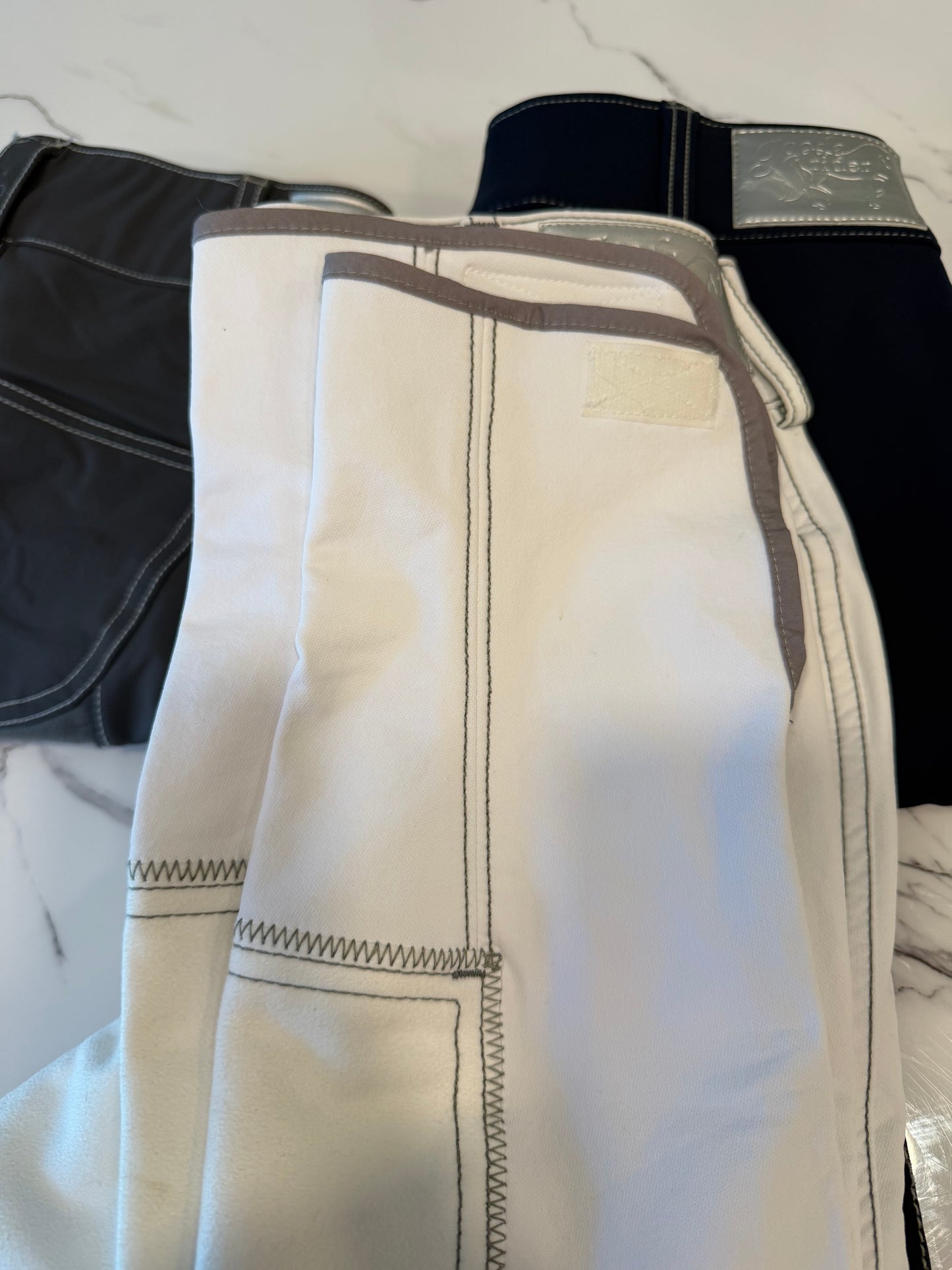 Goode Rider Contrast Stitch Breech - Full Suede Seat