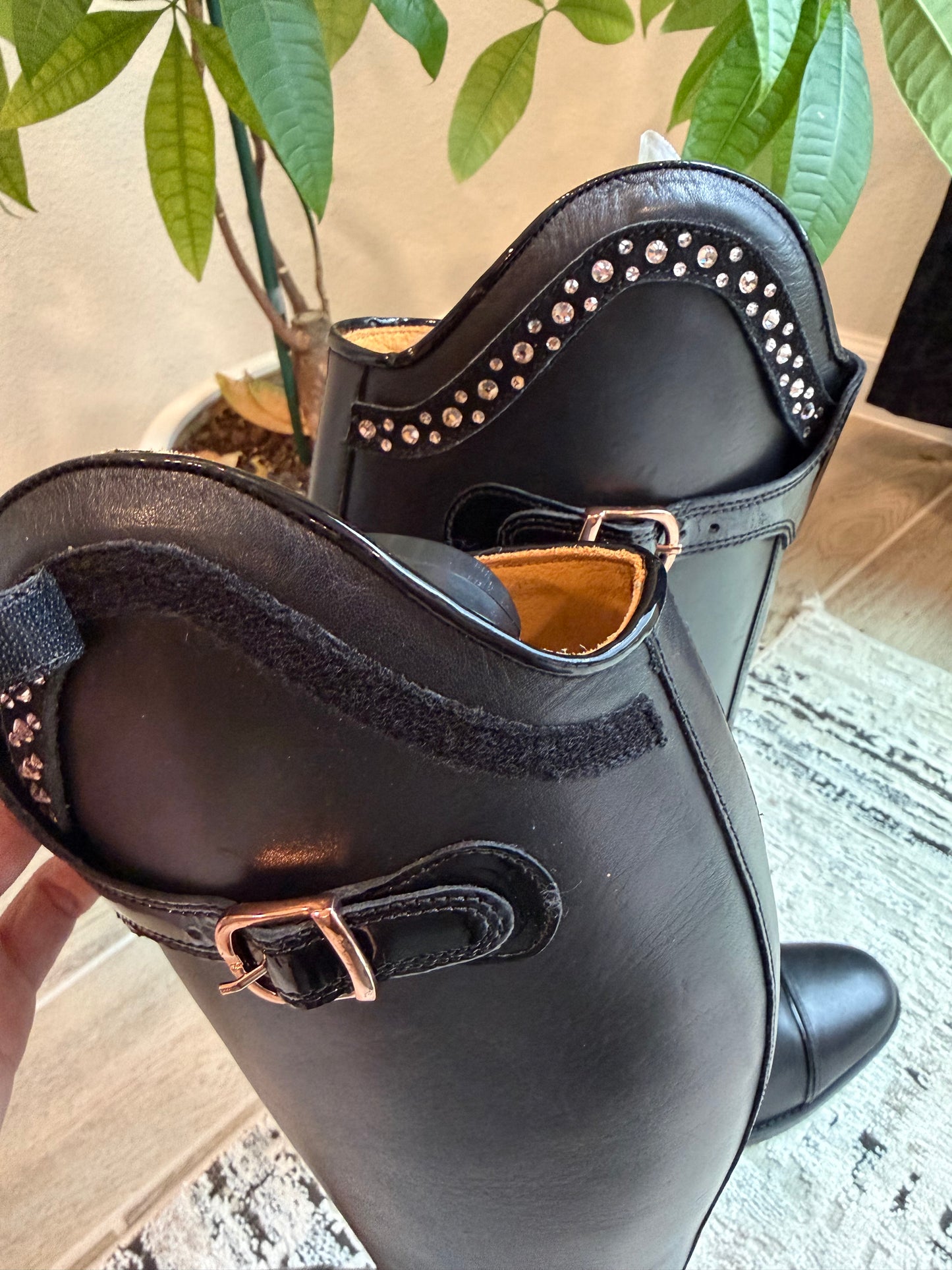 HKM Trinity Dress Boot - Black/Rose Gold - EU 36 cm Foot / 42 cm Height / 35-36.5 cm Calf - NEW