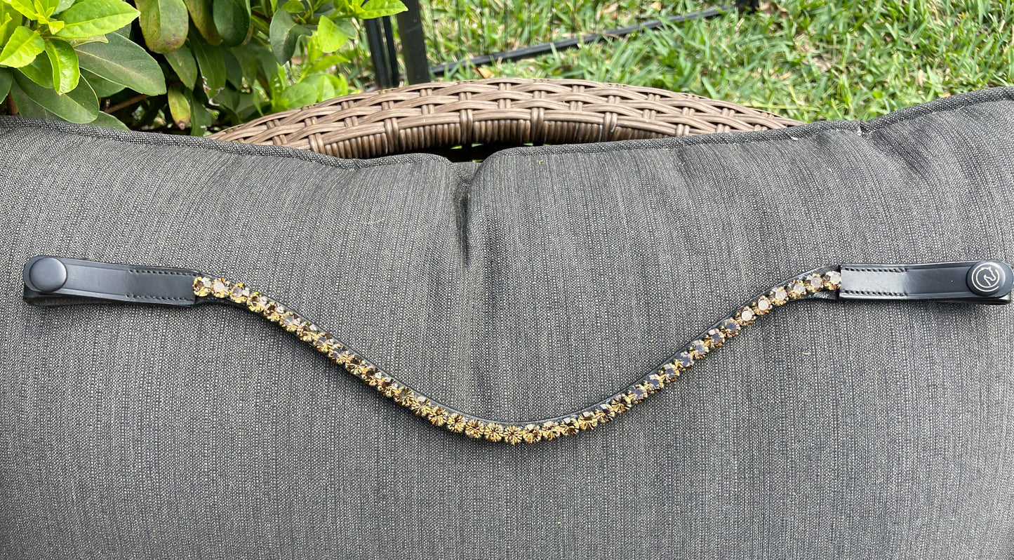 Smoked Topaz Single Row 8 mm Preciosa Browband