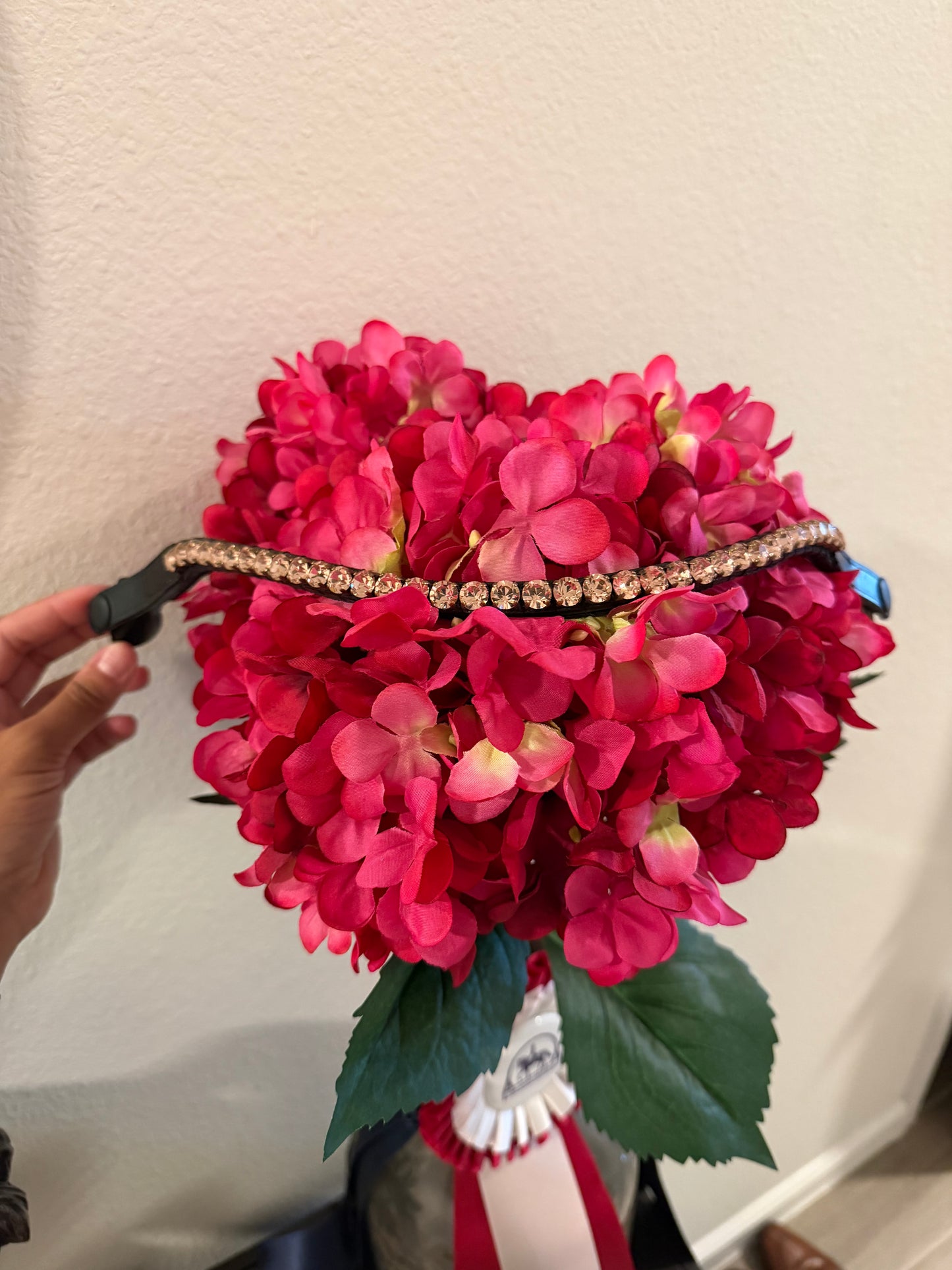 Vintage Rose Single Row 8 mm Preciosa Browband