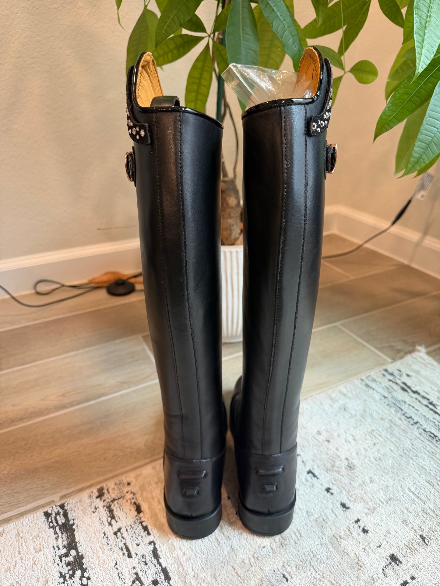 HKM Trinity Dress Boot - Black/Rose Gold - EU 36 cm Foot / 42 cm Height / 35-36.5 cm Calf - NEW