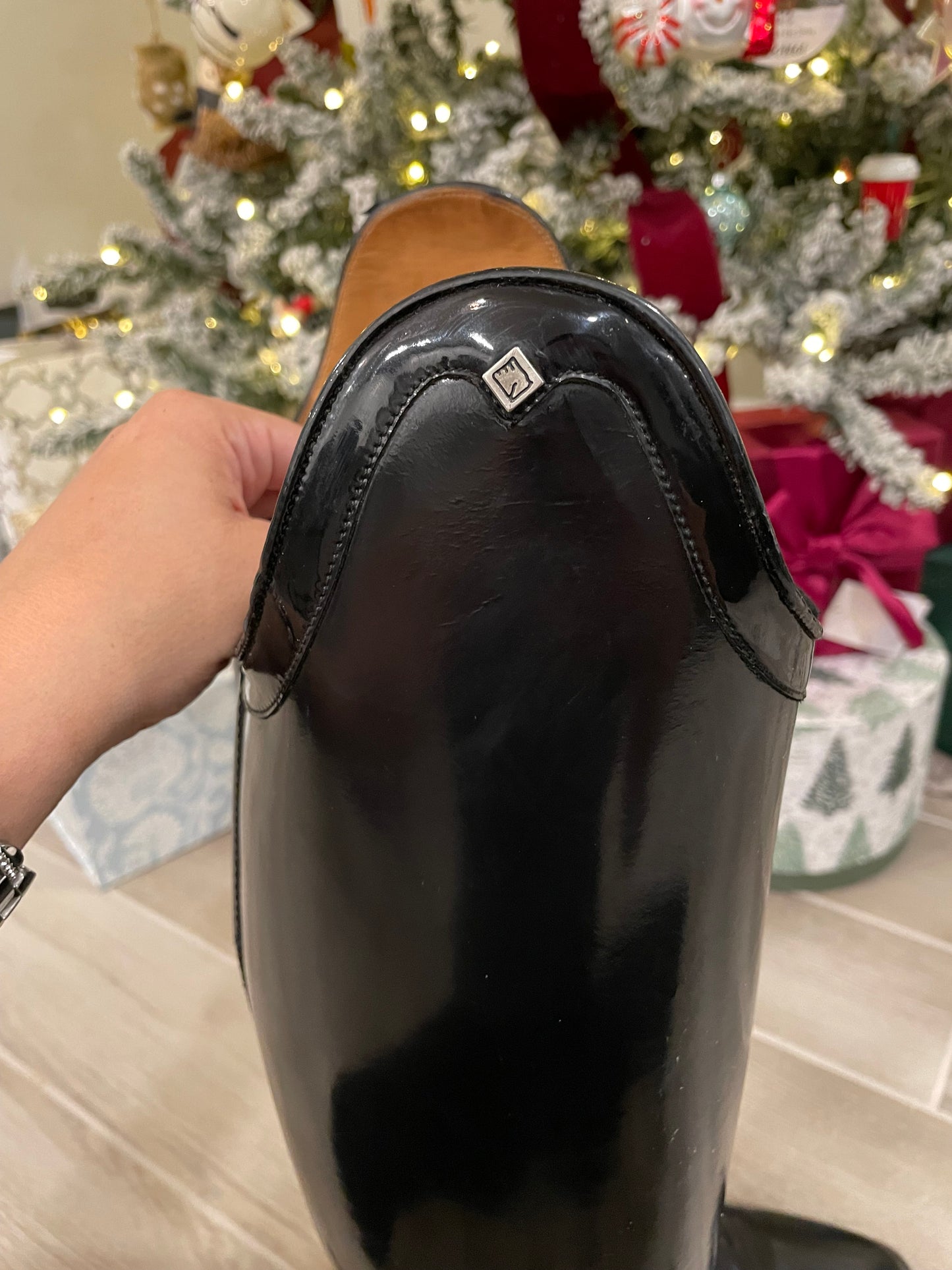 Deniro Brushed Black Dress Boots - 40 Foot / 37.5 - 39 Calf / 48 Height