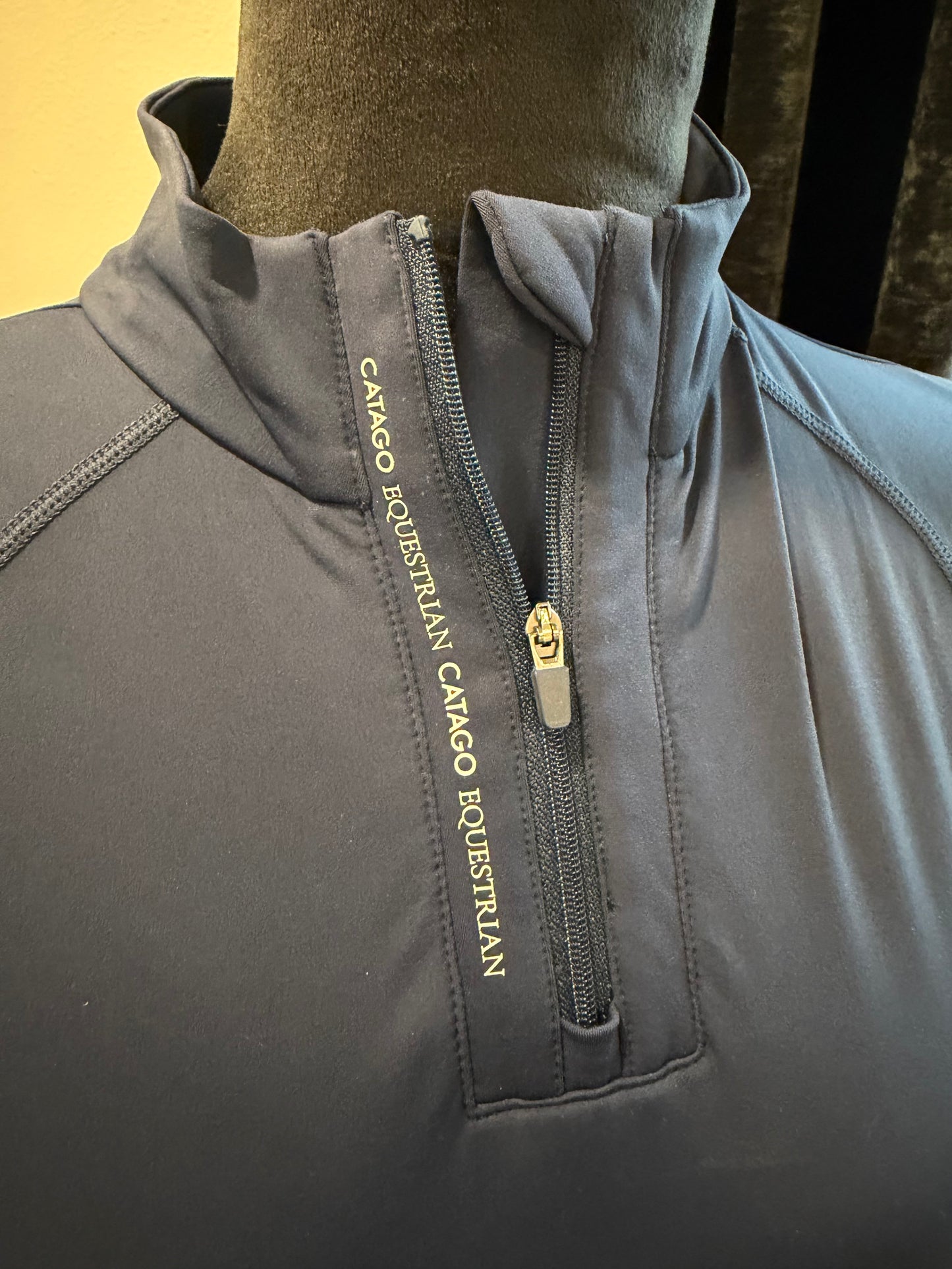 Catago Bree Navy Long Sleeve Zip Performance Shirt