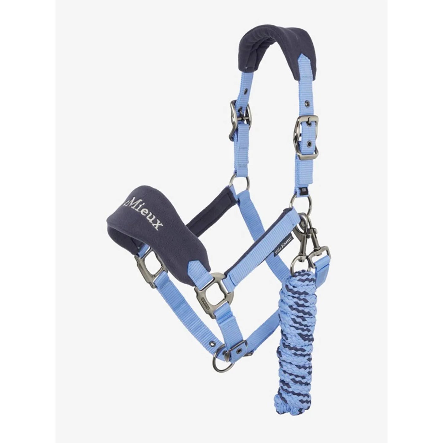 Lemieux x This Esme Corn Blue Dressage Pad, Fly Veil, and Halter