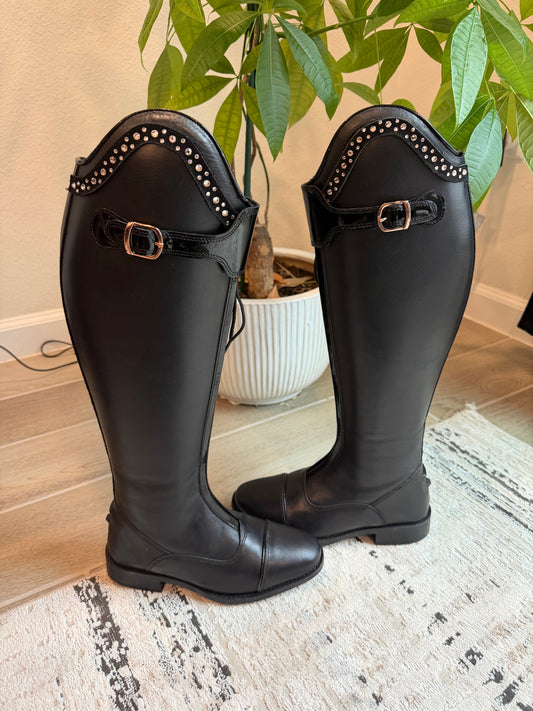 HKM Trinity Dress Boot - Black/Rose Gold - EU 36 cm Foot / 42 cm Height / 35-36.5 cm Calf - NEW