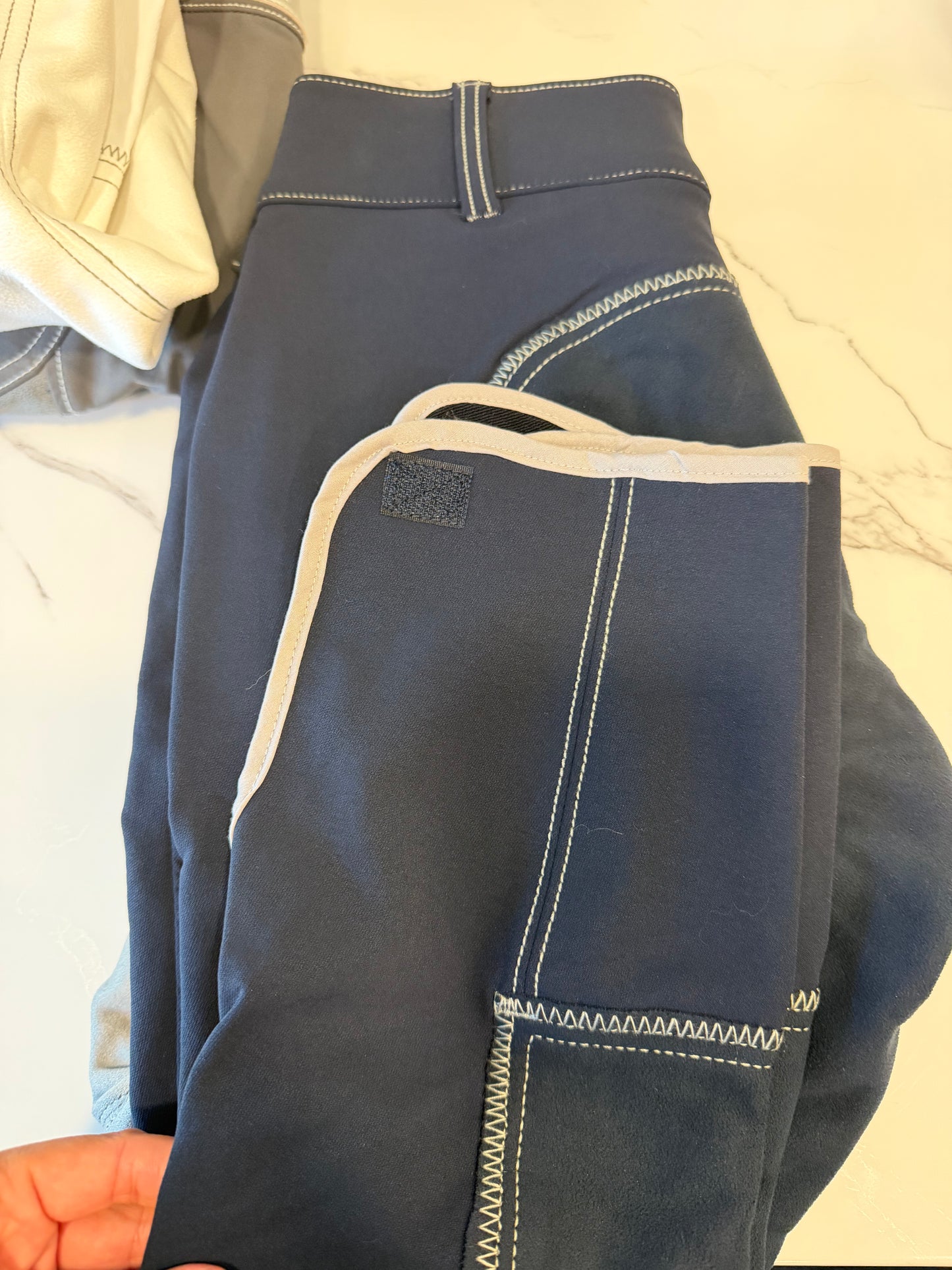 Goode Rider Contrast Stitch Breech - Full Suede Seat