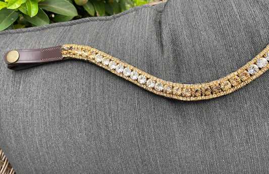 Topaz Fade and Gold 3 Row Preciosa Browband