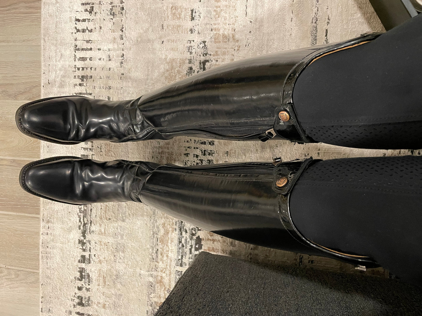Deniro Brushed Black Dress Boots - 40 Foot / 37.5 - 39 Calf / 48 Height