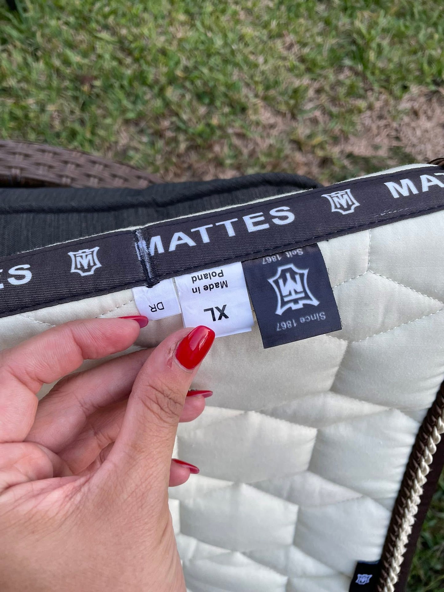 E.A. Mattes Dressage Saddle Pad - Cream/Brown