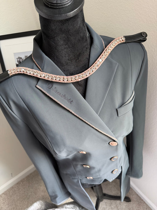 Crystal Velvet and Rose Gold 3 Row Preciosa Browband