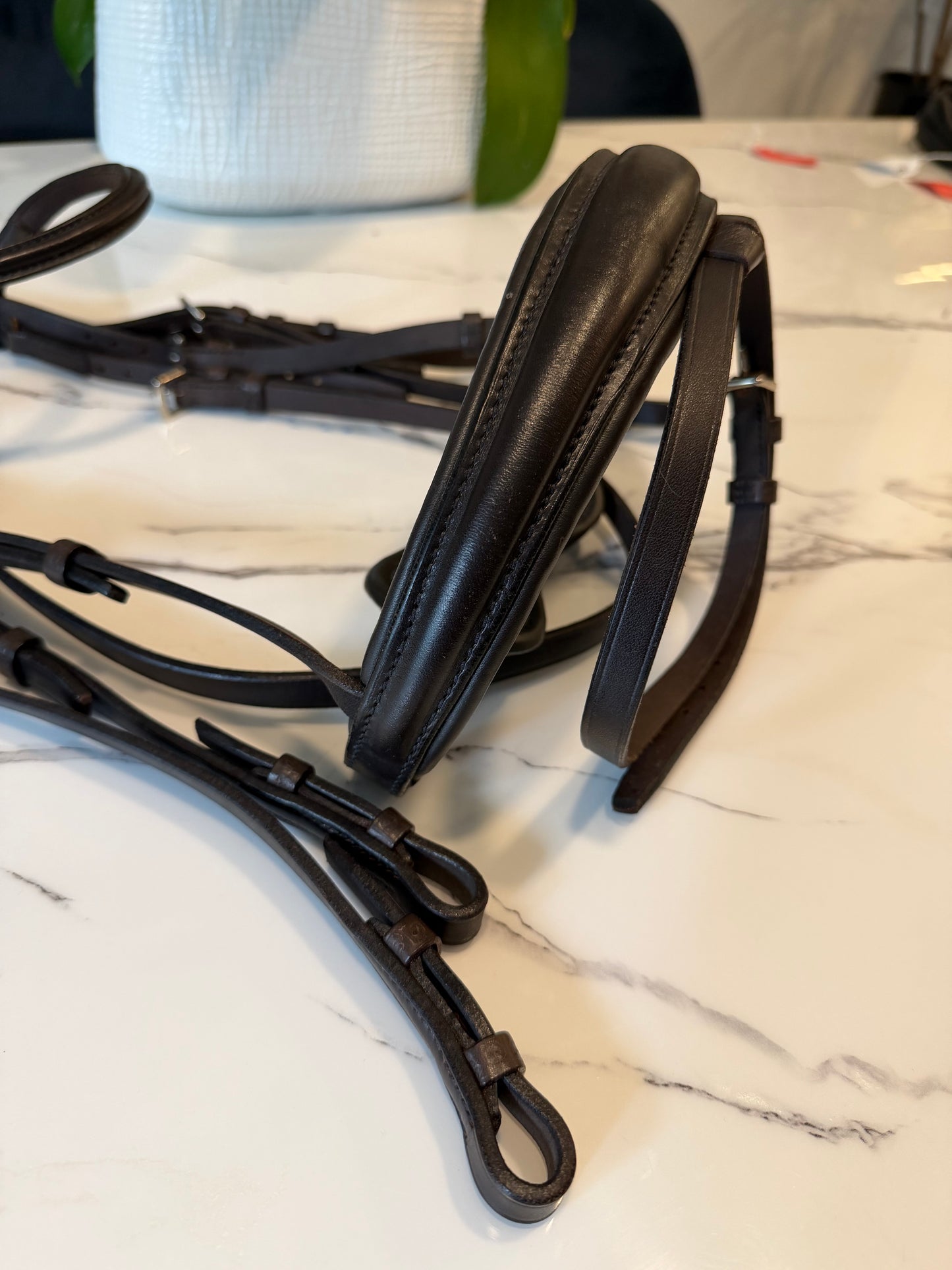 Stubben Switch/Clare 2 in 1 Snaffle Double Bridle Combo - New - Full Size - Ebony Dark Brown