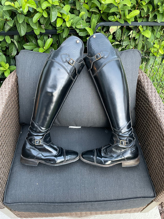DeNiro S5603 Brushed Black Dress Polo Boots - 36 / A / S