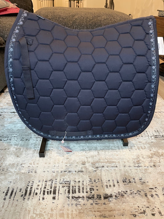 Horze Navy Floral Dressage Saddle Pad