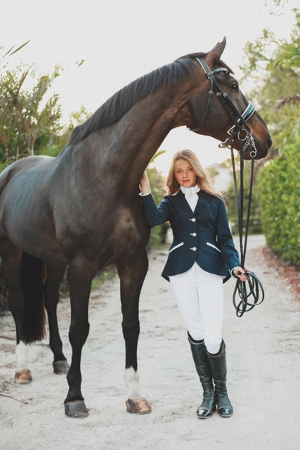 Annie’s Navy and Blush Annelise Competition Coat - Large