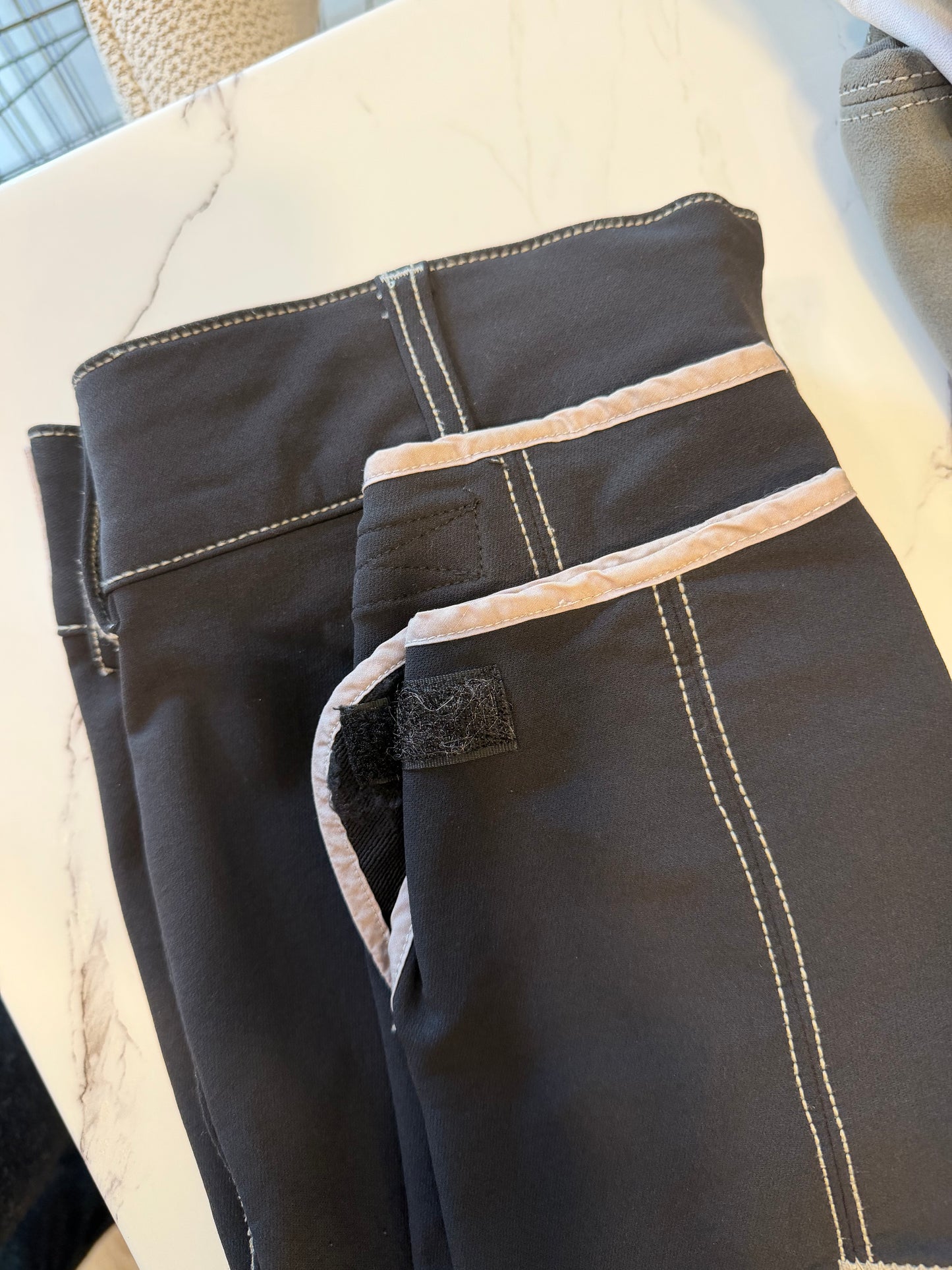 Goode Rider Contrast Stitch Breech - Full Suede Seat