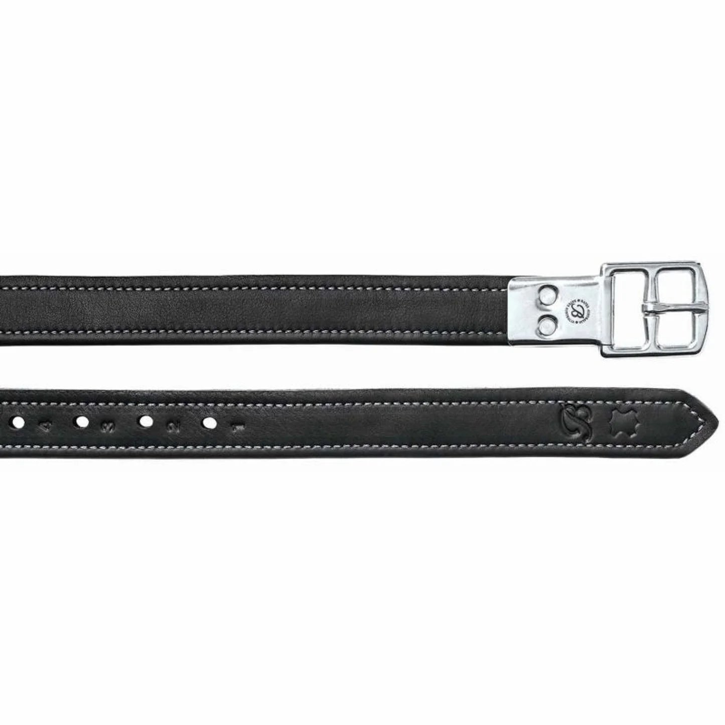 Bates Luxe Covered Lined Stirrup Leathers - Black 54”
