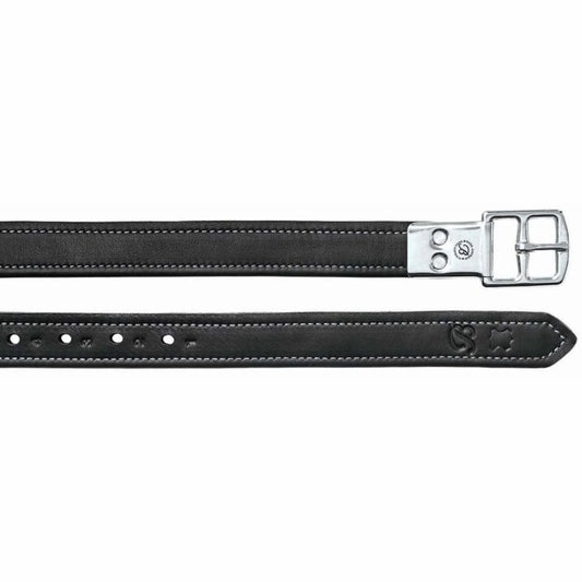 Bates Luxe Covered Lined Stirrup Leathers - Black 54”