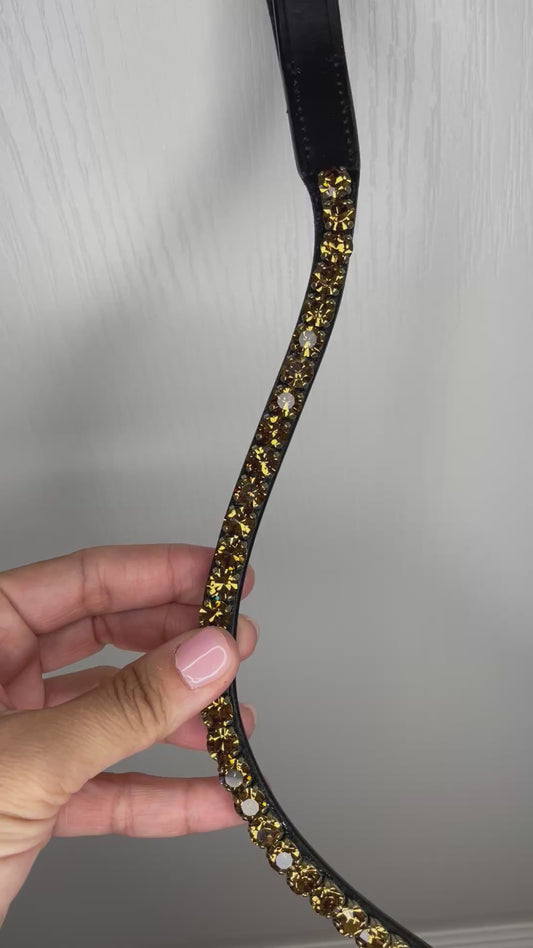 Smoked Topaz Single Row 8 mm Preciosa Browband