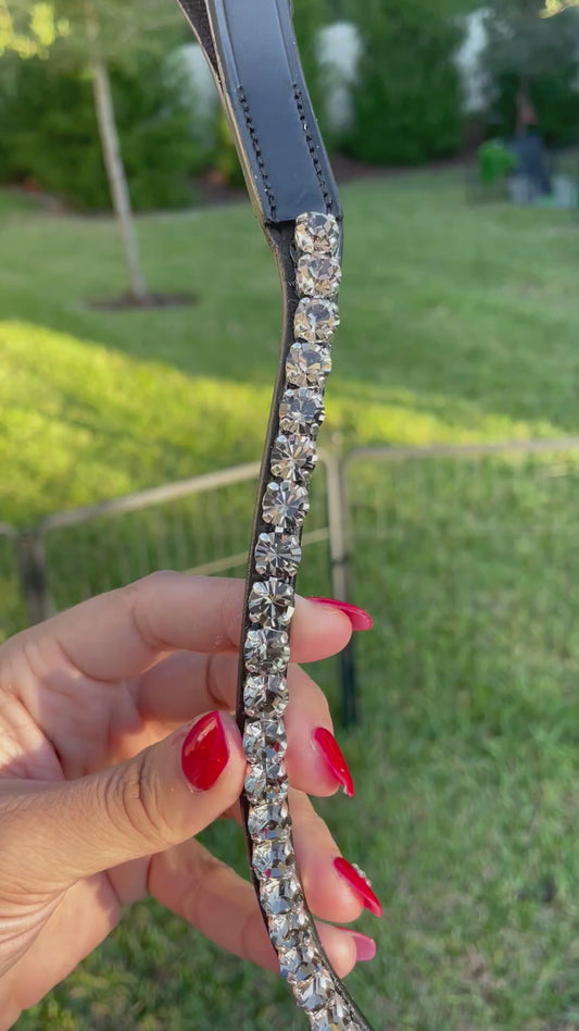 Black Diamond Single Row 8 mm Preciosa Browband